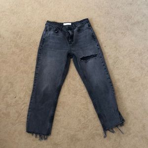 Dark wash Topshop cropped jeans